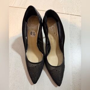 Jessica Simpson Black Mesh Pointed Toe Heels
